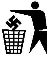 Swastiki in a trash bin